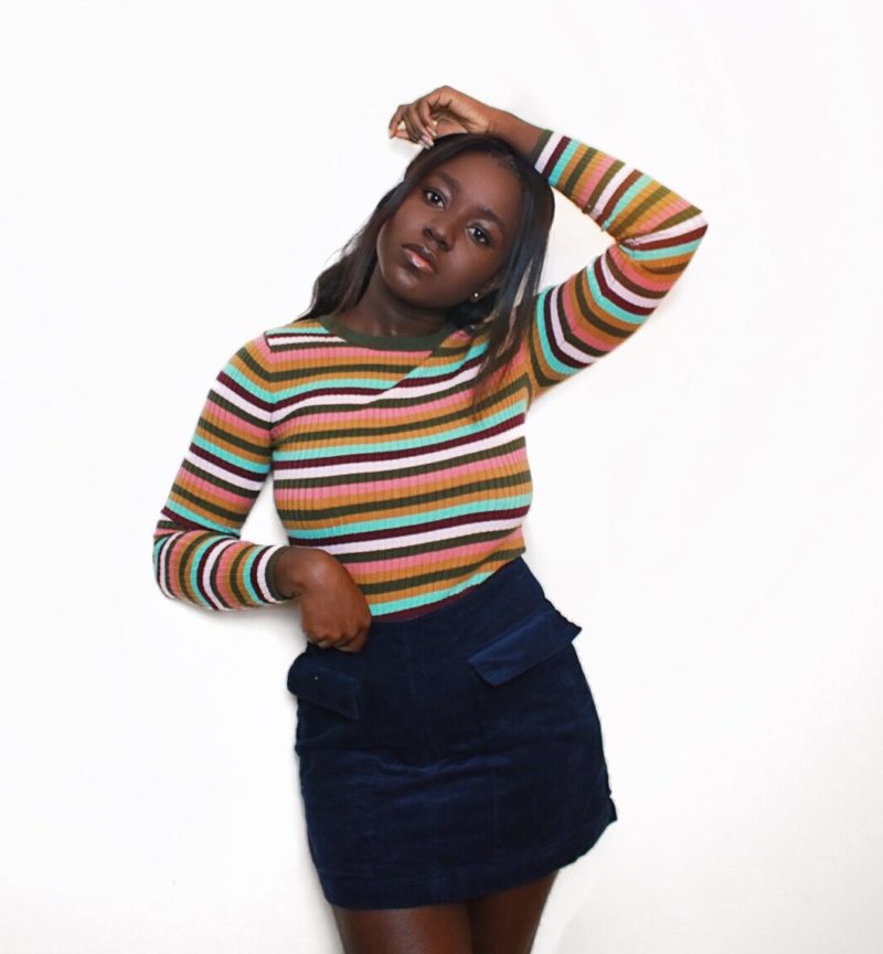 Striped Sweater, Mini Skirt