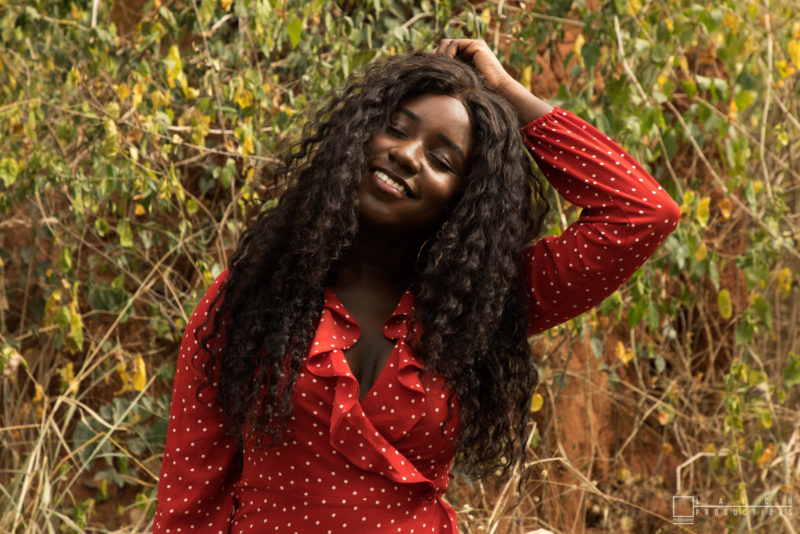 Polka dot wrap dress for summer